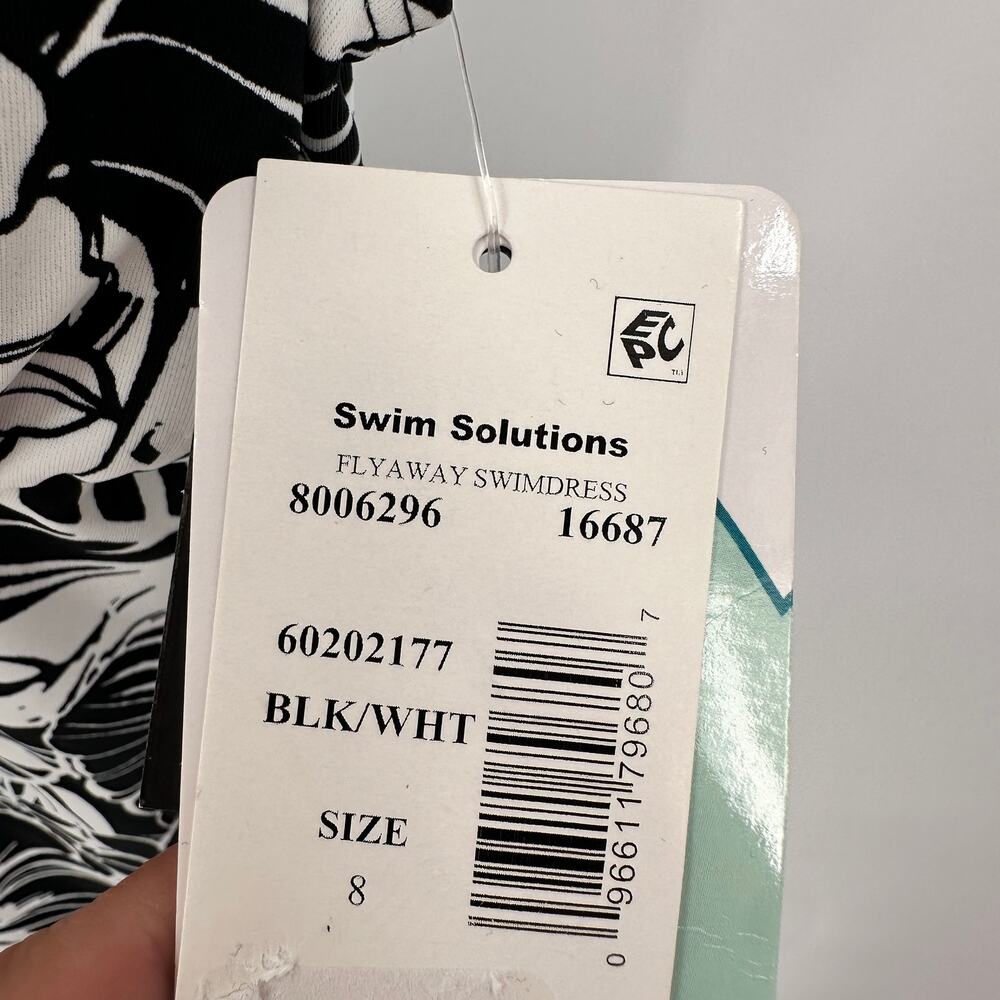 Swim Solutions NWT Flyaway Swim Dress in Black & White Print  // 8 - Picture 5 of 11